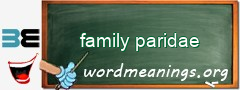WordMeaning blackboard for family paridae